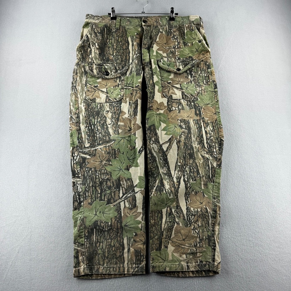 Vintage Trebark Camo Pants Mens Fits 38x29 Baggy Cargo Hunting Made in USA